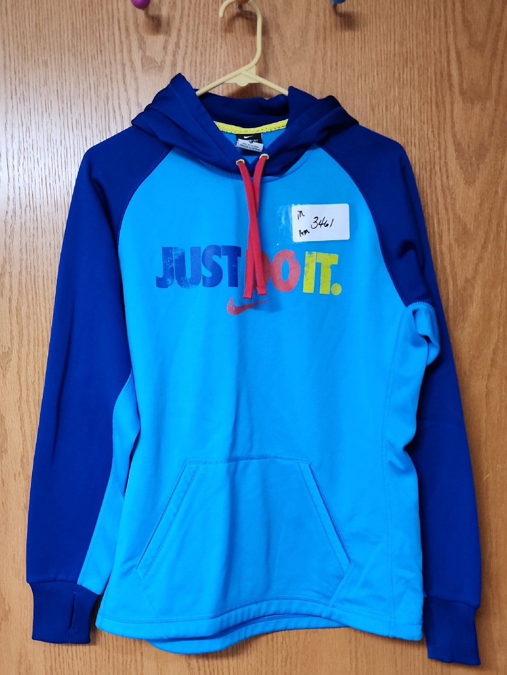 Nike Blue 'Just Do It.' Pullover Hoodie womens M number 3461